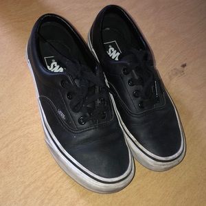 Black leather vans